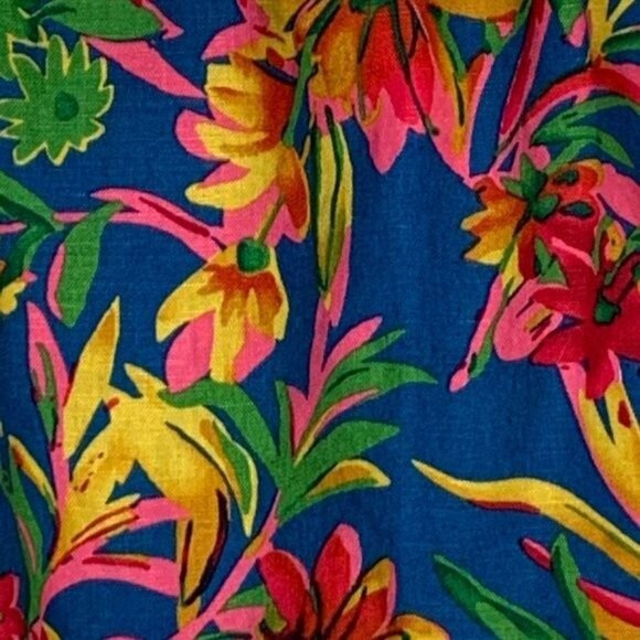 J Crew Women’s Linen Blend Skirt Size 2 Mini Blue Floral Tropical Boho Summer - Picture 4 of 12